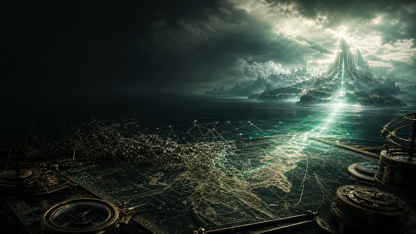 An old map leading toward a newly illuminated continent